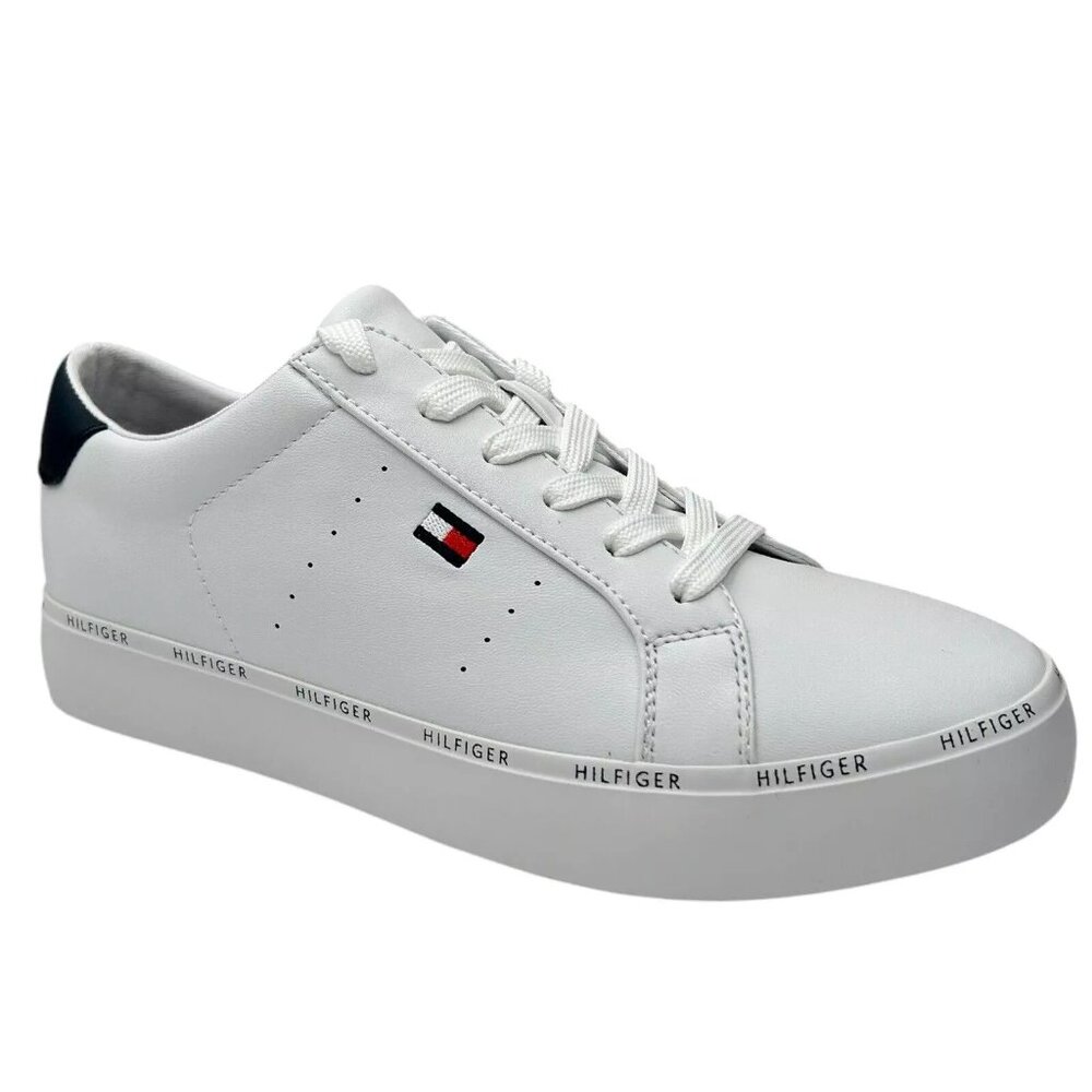 Tommy Hilfiger Women's Henissly Sneaker‎ Size 8.5 White Lace up Casual & Stylish - Picture 3 of 13